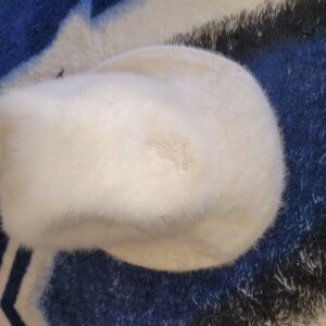 Kangol Angora Cream Fuzzy Fedora Hat Size M